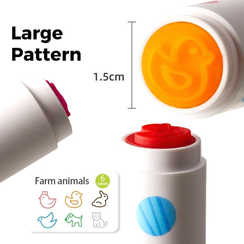 Rotuladores lavables con sello de animal (12 ud.) - Imagen 2